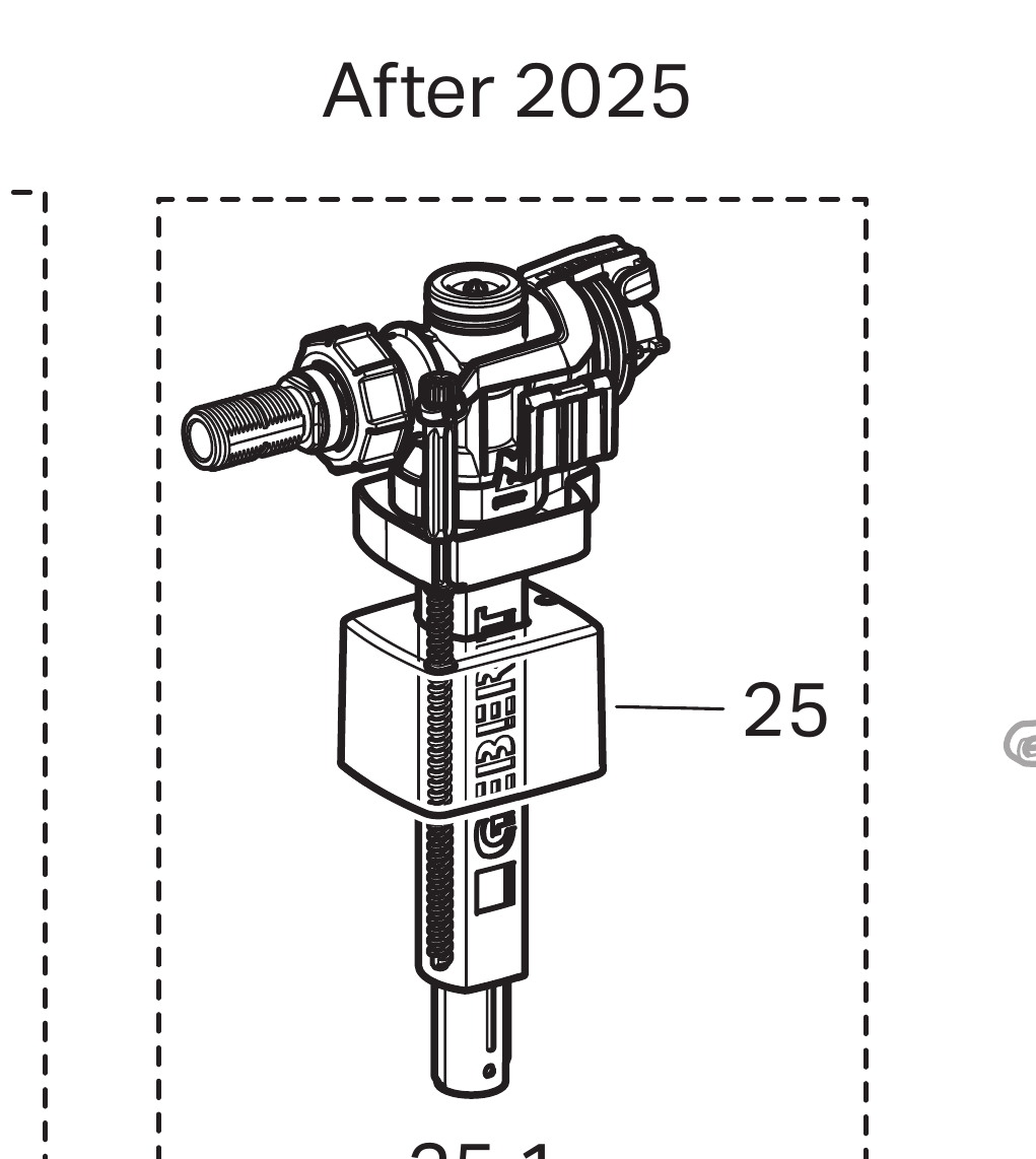 241.469.00.5 Filling valve Type 383 for Sigma and Delta concealed tanks